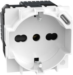 Legrand Priza schuko standard german italian 2M cu USB Tip C Living Now Bticino alb KW4140A16USB (KW4140A16USB)