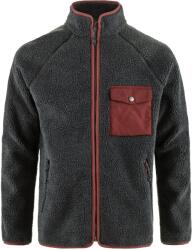 Fjällräven Vardag Pile Fleece Dark Grey-Maroon Férfi-melegítőfelső XL
