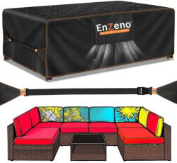 Enzeno Kerti Bútor Takaró Vízálló Ponyva Szellőzőnyílásokkal 300x250x100 cm Kerti Asztalhoz Terasz Bútor Kanapé Védőhuzat