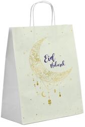 Folat Eid Mubarak Ajándéktáska Ramadan Dekoráció Csillag Hold Mintával - 20x10x27 cm - 6 db-os Csomag (24897)