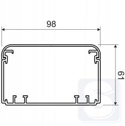 KOPOS Villanyszerelési csatorna 100x60mm Eke 100X60 /2m/ (270410)