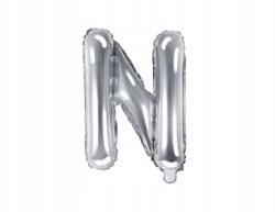 PartyDeco Fólia lufi ''n'' betű, 35cm, ezüst