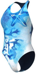 arena seafloor swimsuit y back navy/turquoise multi l - uk36