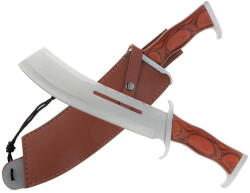 DEPOX Maceta de vanatoare DEPOX®, Last Blood, 40 cm, otel inoxidabil, maro, teaca piele inclusa (3154)