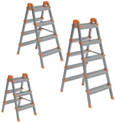 SCULE365 Scara pliabila din otel 4+4 trepte, 86cm inaltime, 120kg, 4.9kg , Perilla 12504 (B7169)