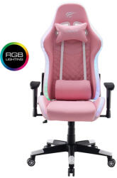 Havit GC927 Scaun Gaming Din piele ecologică cu Brațe Reglabile și Iluminare RGB Roz (21.11.0014)