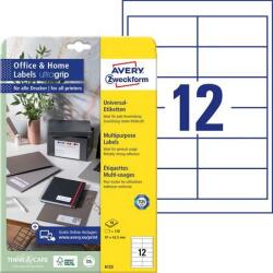 Avery-Zweckform Etikett, univerzális, 97×42, 3 mm, AVERY ZWECKFORM, 120 etikett/csomag (AY6123)