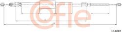 Cofle 10.6687 - Cablu, frana de parcare - CABLU. FRANA DE PARCARE - compatibil 8200247043 - Cofle-10.6687 (COFLE106687)
