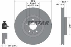 Textar 92309603 - Disc frana Fata - stanga / dreapta - fara pivot de fixare a rotii FORD MONDEO V. FORD USA FUSION 1.0 - 2.5 09.12 - - Textar-92309603 (TEXTAR92309603)
