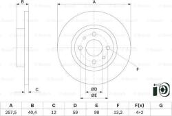 Bosch 0 986 479 E65 - Disc frana Fata - stanga / dreapta - ALFA ROMEO 145. 146. 155. FIAT 500. 500 C. BRAVA. BRAVO I. MAREA. PANDA. PUNTO. TEMPRA. TIPO. LANCIA DEDRA - BOSCH-0 986 479 E65 (BOSCH0986479E65)