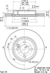 Delphi BG4146C - DISC FRANA - compatibil Mini - Delphi-BG4146C (DELPHIBG4146C)