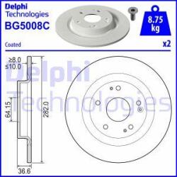 Delphi BG5008C - Disc frana - SET DISCURI FRANA - compatibil Honda - Delphi-BG5008C (DELPHIBG5008C)