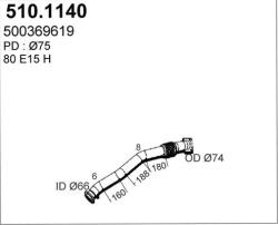 ASSO 510.1140 - RACORD EVACUARE - compatibil Iveco - ASSO-510.1140 (ASSO5101140)