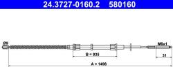 ATE 24.3727-0160.2 - Cablu, frana de parcare - Cablu frana de mana spate - stanga / dreapta - 1498mm VW GOLF III. VENTO 1.4 - 2.0 08.91 - 04.99 - ATE-24.3727-0160.2 (ATE24372701602)
