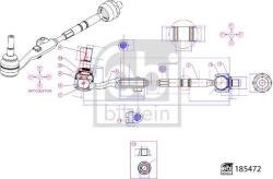 FEBI Bilstein 185472 - Bara directie cu cap stanga 336mm BMW 2 G42. G87. 3 G20. G80. G28. 3 G21. 3 G21. G81. 4 G22. G82. 4 G23. G83. 4 GRAN COUPE G26. I4 G26 - FEBI Bilstein-185472 (FEBIBILSTEIN185472)