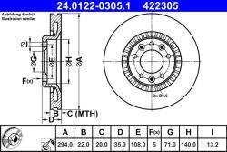 ATE 24.0122-0305.1 - Disc frana - ATE-24.0122-0305.1 (ATE24012203051)