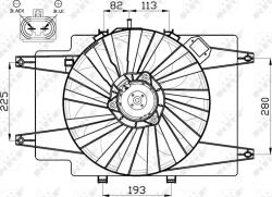 NRF 47513 - Ventilator, radiator - Ventilator radiator cu carcasa ALFA ROMEO 147 1.6 - 1.6LPG 01.01 - 03.10 - NRF-47513 (NRF47513)