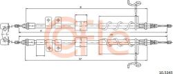 Cofle 10.5345 - Cablu, frana de parcare - CABLU. FRANA DE PARCARE - compatibil Ford - Cofle-10.5345 (COFLE105345)