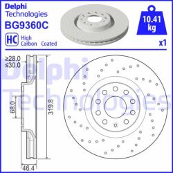 Delphi BG9360C - DISC FRANA LIVRABIL NUMAI PERECHE - compatibil Audi. Seat - Delphi-BG9360C (DELPHIBG9360C)