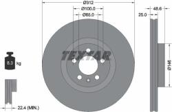 Textar 92303303 - Disc frana - Brake Disc - Textar-92303303 (TEXTAR92303303)