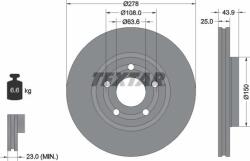 Textar 92327503 - Disc frana - Brake Disc - compatibil Ford - Textar-92327503 (TEXTAR92327503)
