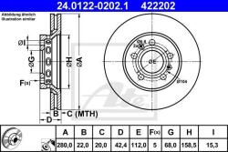 ATE 24.0122-0202.1 - Disc frana - ATE-24.0122-0202.1 (ATE24012202021)