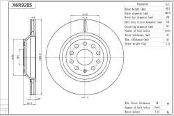 AISIN X6R928S - Disc frana - AISIN-X6R928S (AISINX6R928S)