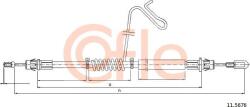 Cofle 11.5676 - Cablu, frana de parcare - CABLU. FRANA DE PARCARE - compatibil 6C112A635Cc - Cofle-11.5676 (COFLE115676)