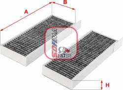 Sofima S 4254 CA - FILTRU AER POLEN CARBON ACTIV - compatibil Peugeot - Sofima-S 4254 CA (SOFIMAS4254CA)