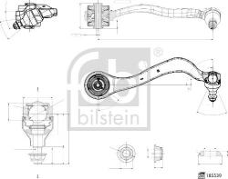 FEBI Bilstein 185539 - Brat suspensie fata dreapta exterior in fata - spate 16 mm cu rulment BMW 3 G20. G80. G28. 3 G21. 3 G21. G81. 4 G22. G82. 4 - FEBI Bilstein-185539 (FEBIBILSTEIN185539)