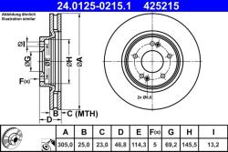 ATE 24.0125-0215.1 - Disc frana Fata - stanga / dreapta - HYUNDAI ELANTRA IV. ELANTRA VI. I30. IX35. KONA. KONA - SUV. SONATA VII. TUCSON. TUCSON - SUV. KIA CEED. CERAT - ATE-24.0125-0215.1 (ATE2401250215
