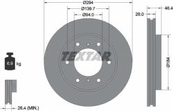 Textar 92180205 - Disc frana Fata - stanga / dreapta - FIAT FULLBACK. MITSUBISHI L200. L200 - TRITON. PAJERO SPORT II 2.2D - 3.5 11.05 - - Textar-92180205 (TEXTAR92180205)
