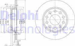 Delphi BG3674C - Disc frana - Brake Disc - Delphi-BG3674C (DELPHIBG3674C)