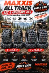 Maxxis Set 4 Anvelope ATV Maxxis All Track 25x8-12 + 25x10-12 R12 , Fata + Spate, Off-Road, Noroi, Nisip (C47841)