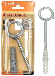 Koelner - Rawlplug Univerzális nylon tipli 12x60mm horganyzott hintakampóval 8x130mm (51517)