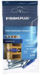 Koelner - Rawlplug 4ALL nagyteljesítményű univerzális nylon dübel 8x40mm süllyesztett fejű csavarral 5x50mm ultramid (64589)