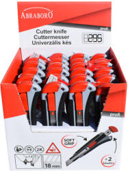 ABRABORO SOFTGRIP 2K univerzális kés 18mm-es köszörült, törhető pengével (070100000118)