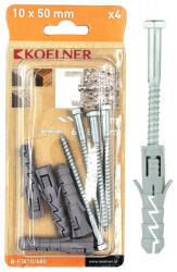 Koelner - Rawlplug Ipari kivitelű műanyag tipli 10x50mm hatlapfejű horganyzott állványcsavarral 6x60mm (51518)