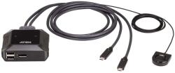 ATEN Kábelek 2 porttal USB-C 4K DisplayPort Aten Black (US3312-AT)
