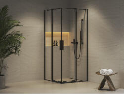 RAVAK RORV2 80x80 zuhanykabin fekete+transparent (X14V40300Z1) - groszmann