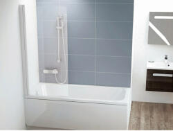 RAVAK CVS1-80 bal kádparaván matt fehér + transparent (7QL40E00Z1)