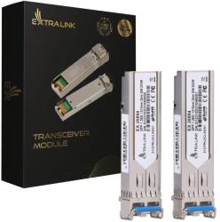 Extralink SFP 1.25G 2-pack | SFP modul | 1, 25Gbps, LC/UPC, 1310nm, 2km, egymódú, DOM (EX. 35894) (EX.35894)