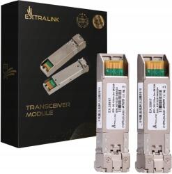 Extralink SFP+ 10G 2-csomag | SFP+ modul | 10Gbps, LC/UPC, 1310nm, 2km, egy mód, DOM (EX. 35917) (EX.35917)