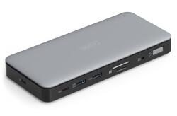 ASSMANN 11-portos USB-C dokkoló állomás, max. 4K/60Hz HDR-rel, HDMI, DP, max. 3 monitor (MST), USB-C 3.2 Gen 2, Gigabit Ethernet, SD/Micro SD, Audio, DC 150W (DA-70917) (DA-70917)