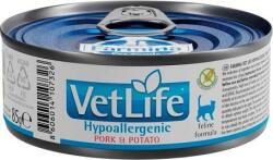 Vet Life hipoallergén diétás macskaeledel sertéssel és burgonyával (12 x 85 g) 1.02kg