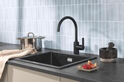 GROHE Baterie bucatarie Grohe 314942431, 0.6 bar, 353 mm, 224 mm, 1 orificii instalare, 1 sprayuri, 150 unghi pivotare, Negru (314942431)