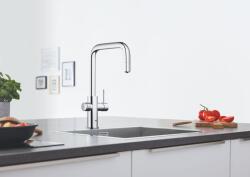 GROHE Baterie bucatarie Grohe 1010740001, 0.6 bar, 393 mm, 224 mm, 1 orificii instalare, 3 sprayuri, 160 unghi pivotare, Crom (1010740001)