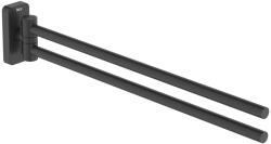 Roca Bara prosop Roca A817727NB0, 366 mm, 41 mm, 2 orificii instalare, 2 rafturi, pivotanta, pe perete, Negru (A817727NB0)