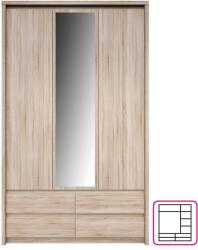  Dulap cu oglindă 3d4s, stejar sonoma, norty typ 1 (UE-0000147830) Garderoba