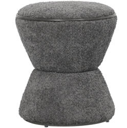  Taburet rotund Linner, tesatura boucle, nuanta gri/negru 38, 5x43 cm (UE-HM9604.01)